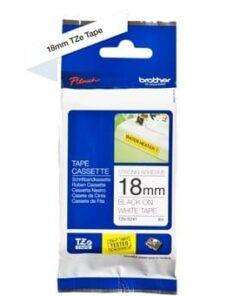 Nhãn in Brother Siêu Dính TZe-S241 | 18mm x 8m | Chữ Đen trên nền Trắng