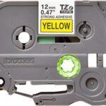 nhan in brother sieu dinh tze s631 12mm x 8m chu den tren nen vang