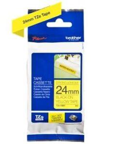 Nhãn in Brother Siêu Dính TZe-S651 | 24mm x 8m | Chữ Đen trên nền Vàng