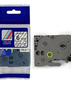 Nhãn in CZe-111 | 6mm x 8m | Chữ Đen trên nền Trong