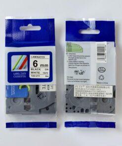 Nhãn in CZe-211 | 6mm x 8m | Chữ Đen trên nền Trắng