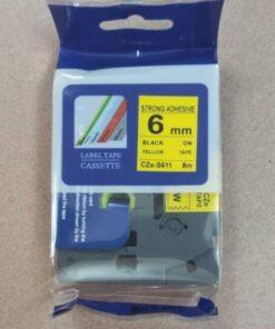 Nhãn in CZe-213 | 6mm x 8m | Chữ Xanh trên nền Trắng