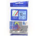 Nhãn in CZe-233 | 12mm x 8m | Chữ Xanh trên nền Trắng