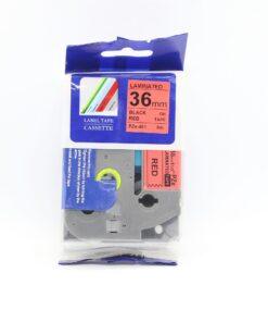 Nhãn in CZe-461 | 36mm x 8m | Chữ Đen trên nền Đỏ