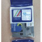 Nhãn in CZe-545 | 18mm x 8m | Chữ Trắng trên nền Xanh dương