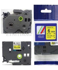 Nhãn in CZe-611 | 6mm x 8m | Chữ Đen trên nền Vàng