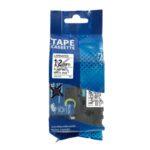 Nhãn in HZe-231 | 12mm x 8m | Chữ Đen trên nền Trắng