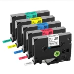 nhan in hze 315 6mm x 8m chu trang tren nen den 1