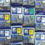 Nhãn in Siêu Dẻo CZe-FX641 | 18mm x 8m | Chữ Đen trên nền Vàng