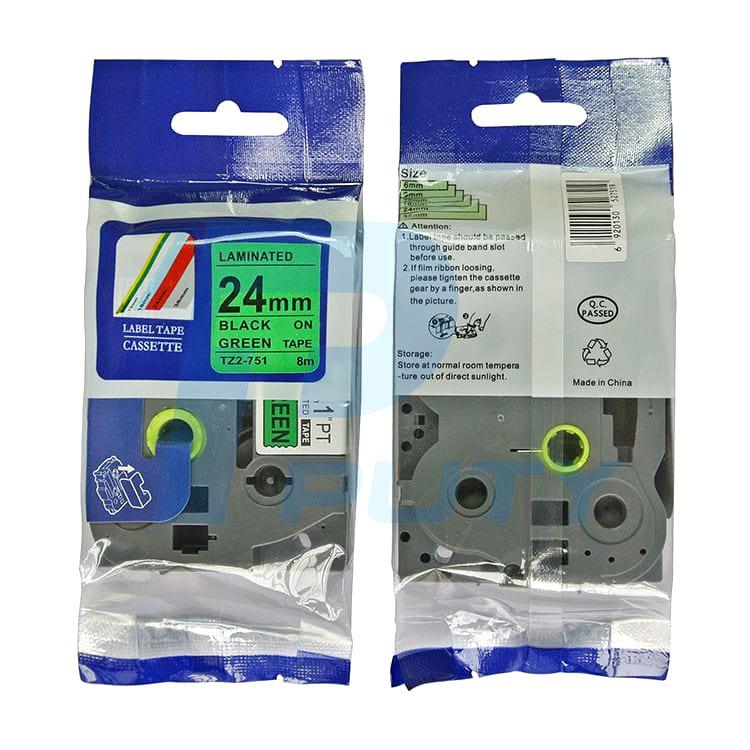 Nhãn in Siêu Dẻo TZ2-FX731 | 12mm x 8m | Chữ Đen trên nền Xanh lá 1 Nhãn in Siêu Dẻo TZ2-FX731 | 12mm x 8m | Chữ Đen trên nền Xanh lá