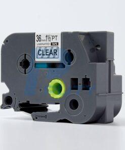 Nhãn in Siêu Dính TZ2-S161 | 36mm x 8m | Chữ Đen trên nền Trong