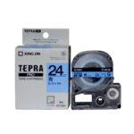 Nhãn in TEPRA SC24B | 24mm x 8m | Chữ Đen trên nền Xanh dương