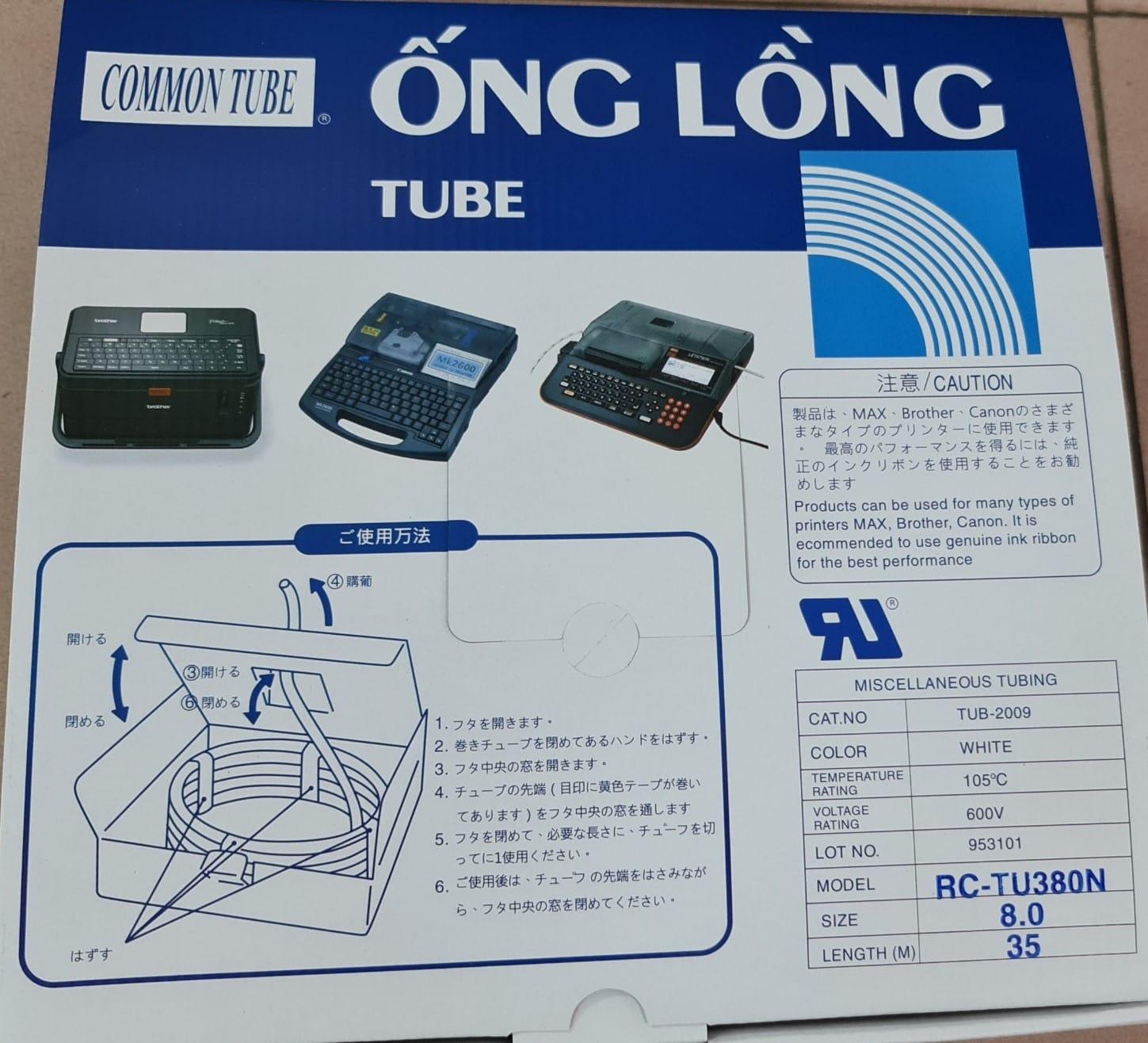 Ống Lồng Đầu Cốt RC-TU352N (5.2mm, 80m/cuộn) 1 Ống Lồng Đầu Cốt RC-TU380N (8.0mm, 35m/cuộn)