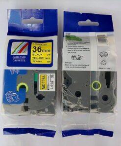 Nhãn in TZ2-661 | 36mm x 8m | Chữ Đen trên nền Vàng