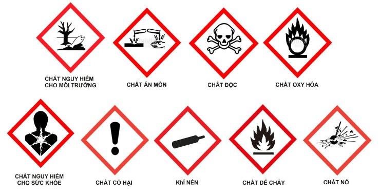 10 ứng dụng nhãn màu vàng trong công nghiệp 11 Nhãn cảnh báo nguy hiểm hóa chất