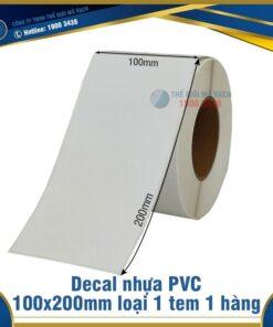 Decal nhựa PVC 100x200mm loại 1 tem 1 hàng