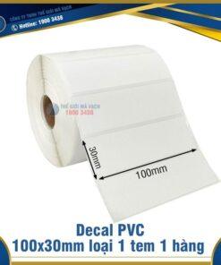Decal nhựa PVC 100x30mm loại 1 tem 1 hàng