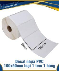 Decal nhựa PVC 100x50mm loại 1 tem 1 hàng