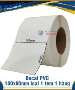 Decal nhựa PVC 100x80mm loại 1 tem 1 hàng