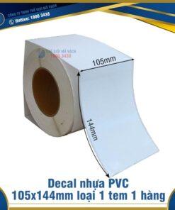 Decal nhựa PVC 105x144mm loại 1 tem 1 hàng
