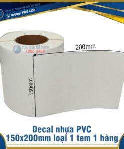 Decal nhựa PVC 150x200mm loại 1 tem 1 hàng