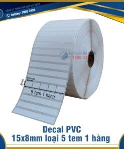 Decal nhựa PVC 15x8mm loại 5 tem 1 hàng
