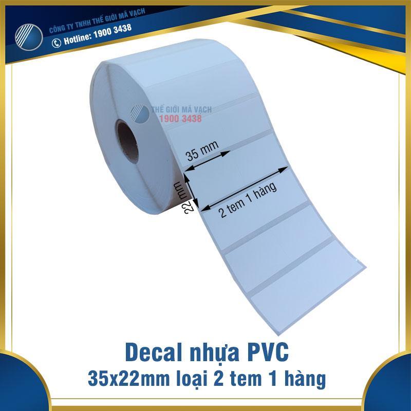 Decal nhựa PVC 35x22mm loại 2 tem 1 hàng 1 Decal nhựa PVC 35x22mm loại 2 tem 1 hàng