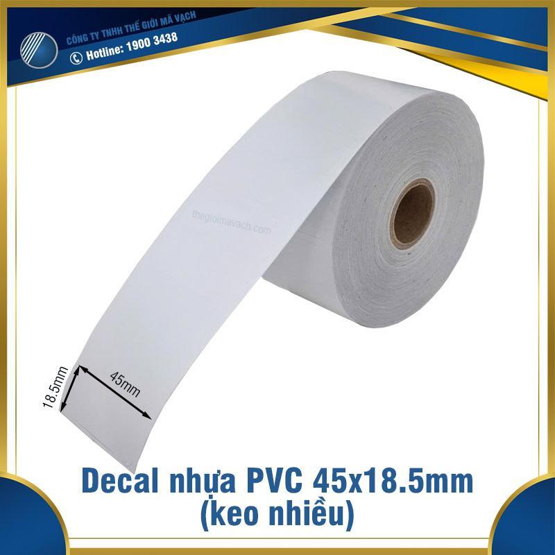 Decal nhựa PVC 45×18.5mm keo nhiều 1 Decal nhựa PVC 45×18.5mm keo nhiều