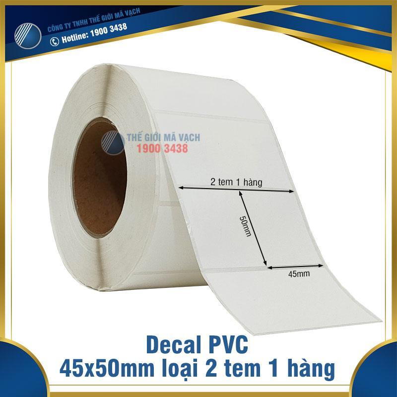Decal nhựa PVC 45x50mm loại 2 tem 1 hàng 1 Decal nhựa PVC 45x50mm loại 2 tem 1 hàng