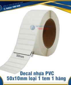 Decal nhựa PVC 50x10mm loại 1 tem 1 hàng