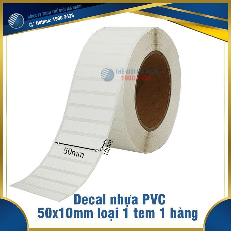 Decal nhựa PVC 50x10mm loại 1 tem 1 hàng 1 Decal nhựa PVC 50x10mm loại 1 tem 1 hàng