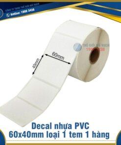 Decal nhựa PVC 60x40mm loại 1 tem 1 hàng