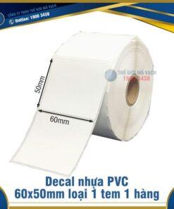 Decal nhựa PVC 60x50mm loại 1 tem 1 hàng