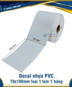 Decal nhựa PVC 70x100mm loại 1 tem 1 hàng