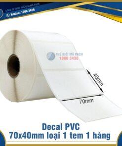 Decal nhựa PVC 70x40mm loại 1 tem 1 hàng