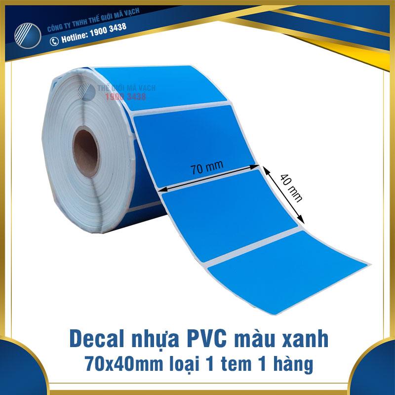 Decal nhựa PVC 70x40mm màu xanh dương 1 Decal nhựa PVC 70x40mm màu xanh dương