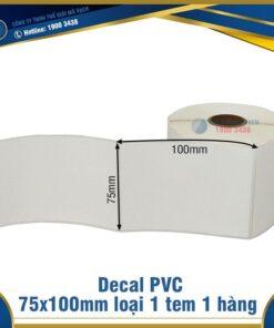 Decal nhựa PVC 75x100mm loại 1 tem 1 hàng