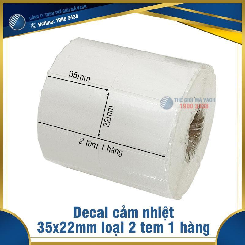 Decal tem in nhiệt 35x22mm loại 2 tem 1 hàng 1 Decal tem in nhiệt 35x22mm loại 2 tem 1 hàng