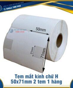 Tem kính mắt chữ H 50x71mm loại 2 tem 1 hàng