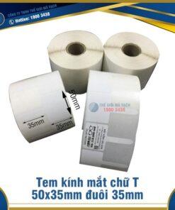 Tem kính mắt chữ T 50x35mm đuôi 35mm