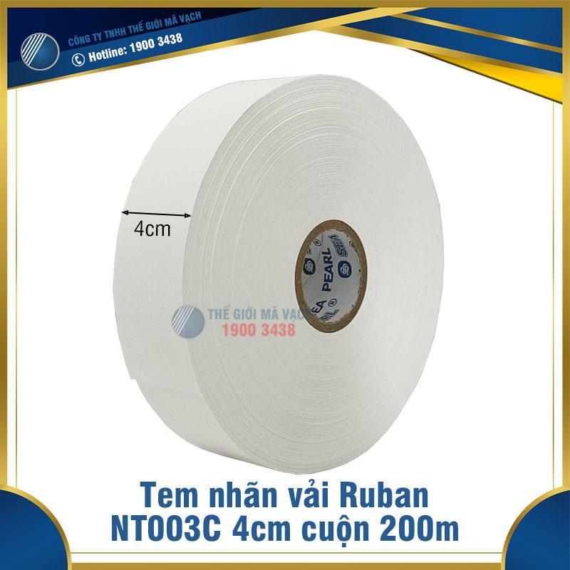 Tem nhãn vải Ruban NT003C 4cm (40mm) cuộn 200m 1 Tem nhãn vải Ruban NT003C 4cm (40mm) cuộn 200m