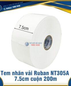 Tem nhãn vải Ruban NT305A 7.5cm (75mm) cuộn 200m