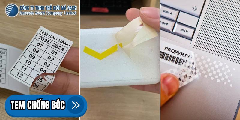Tem chống bóc bảo vệ sản phẩm và ngăn chặn hàng giả Tem chống bóc bảo vệ sản phẩm và ngăn chặn hàng giả