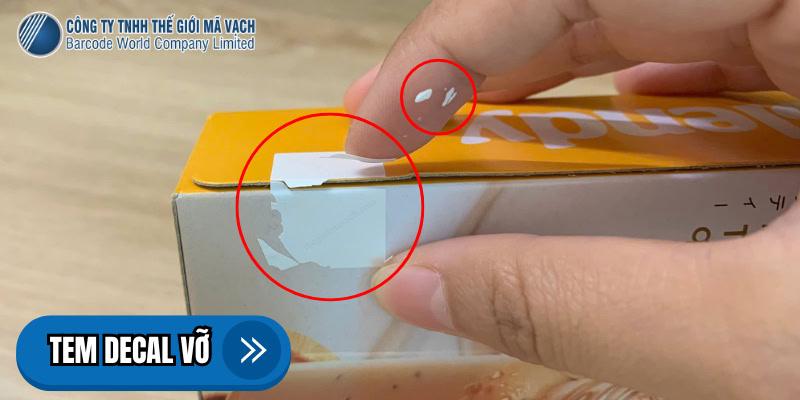 Tem decal vỡ chống bóc được tạo từ chất liệu decal tem bể Tem decal vỡ chống bóc được tạo từ chất liệu decal tem bể