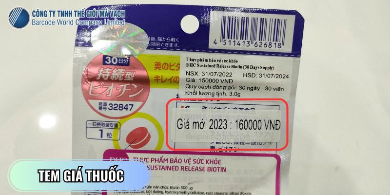 Tem mã vạch - giá tiền bán lẻ thuốc Tem mã vạch - giá tiền bán lẻ thuốc