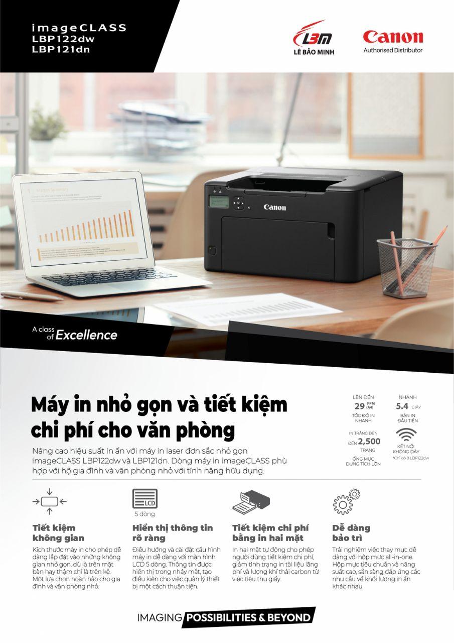 Máy in laser đen trắng Canon LBP122DW ảnh 1