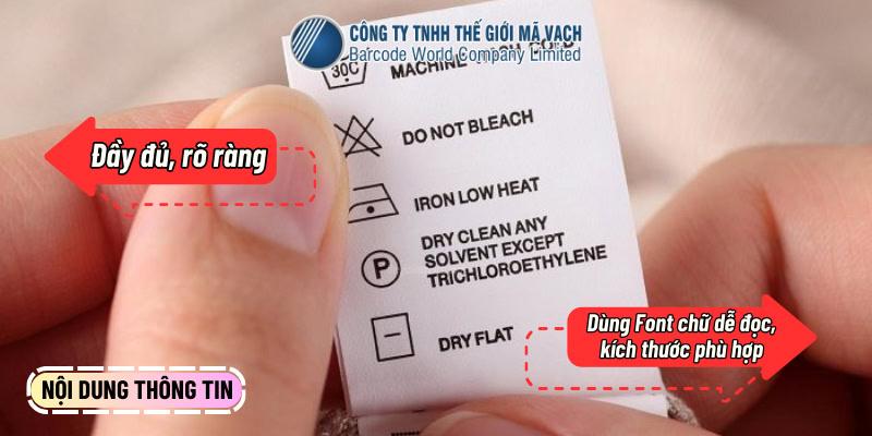 Xem xét nội dung thông tin in trên mác vải quần áo Xem xét nội dung thông tin in trên mác vải quần áo