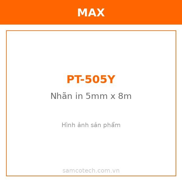 Nhãn in MAX PT-505Y | 5mm x 8m | Chữ Đen trên nền Vàng 1 Nhãn in MAX PT-505Y | 5mm x 8m | Chữ Đen trên nền Vàng