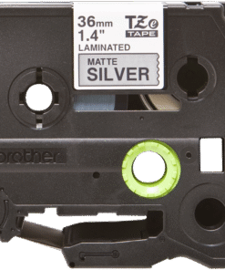 Nhãn in Brother TZe-M61 | 36mm x 8m | Chữ Đen Nền Bạc Mờ