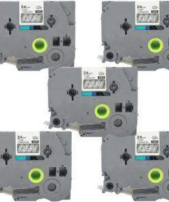 Nhãn in Brother TZe-155 | 24mm x 8m | Chữ Trắng Nền Trong Suốt